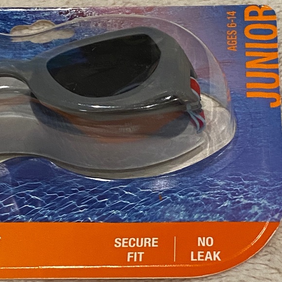 Speedo Jr (6-14) Junior Sprinter Cool & Comfortable Swim Goggles Gray Smoke NWT - Picture 4 of 6